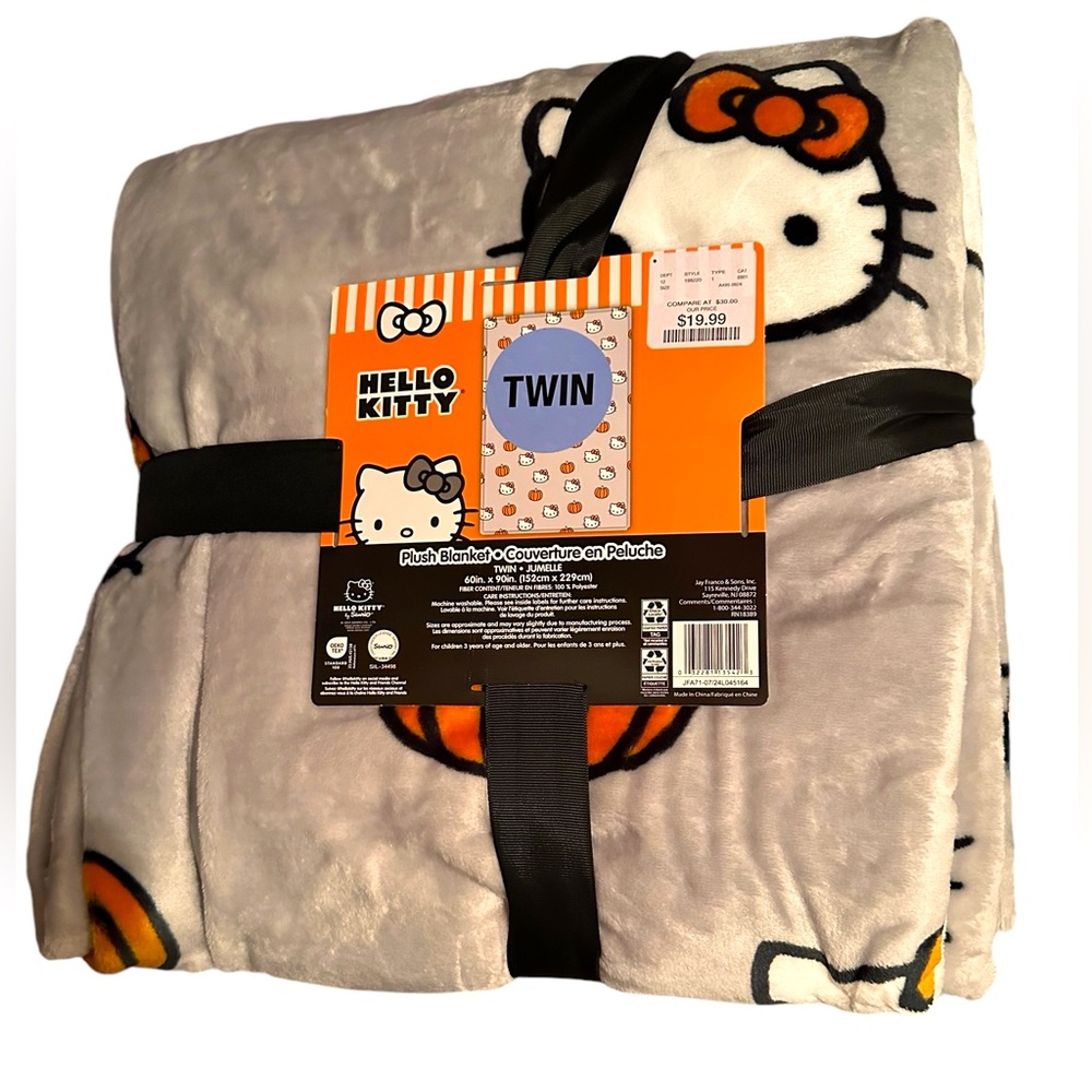 Hello Kitty Gray and Orange Holiday Blanket